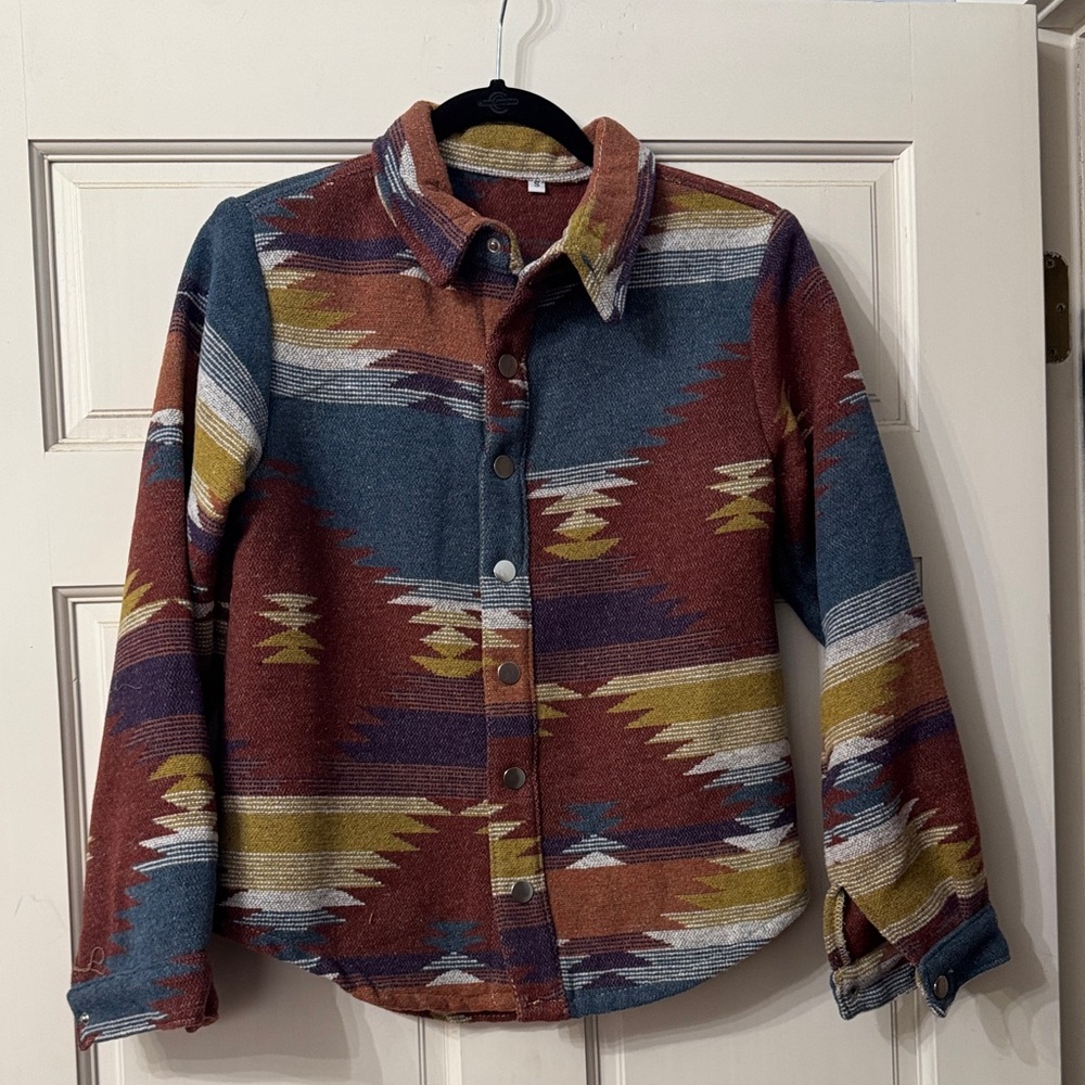 Colorful Patterned Button-Up Jacket